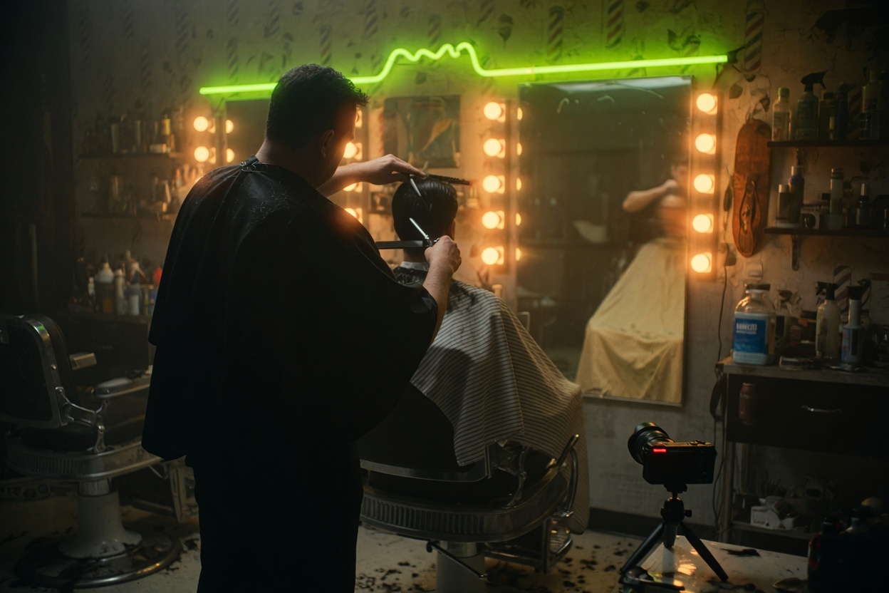 Cámara filmando un corte